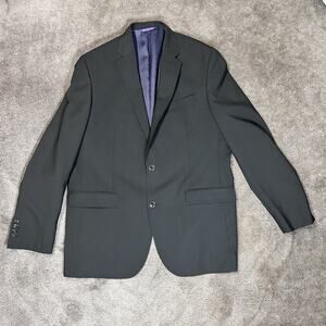 Ted Baker Men 44L Endurance Sport Coat Suit Jacket 100% Wool Jay CT Black